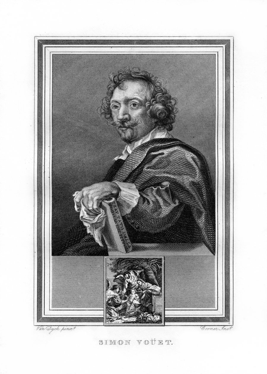 Simon Vouet, pintor da época barroca francesa, 1825. de John Corner