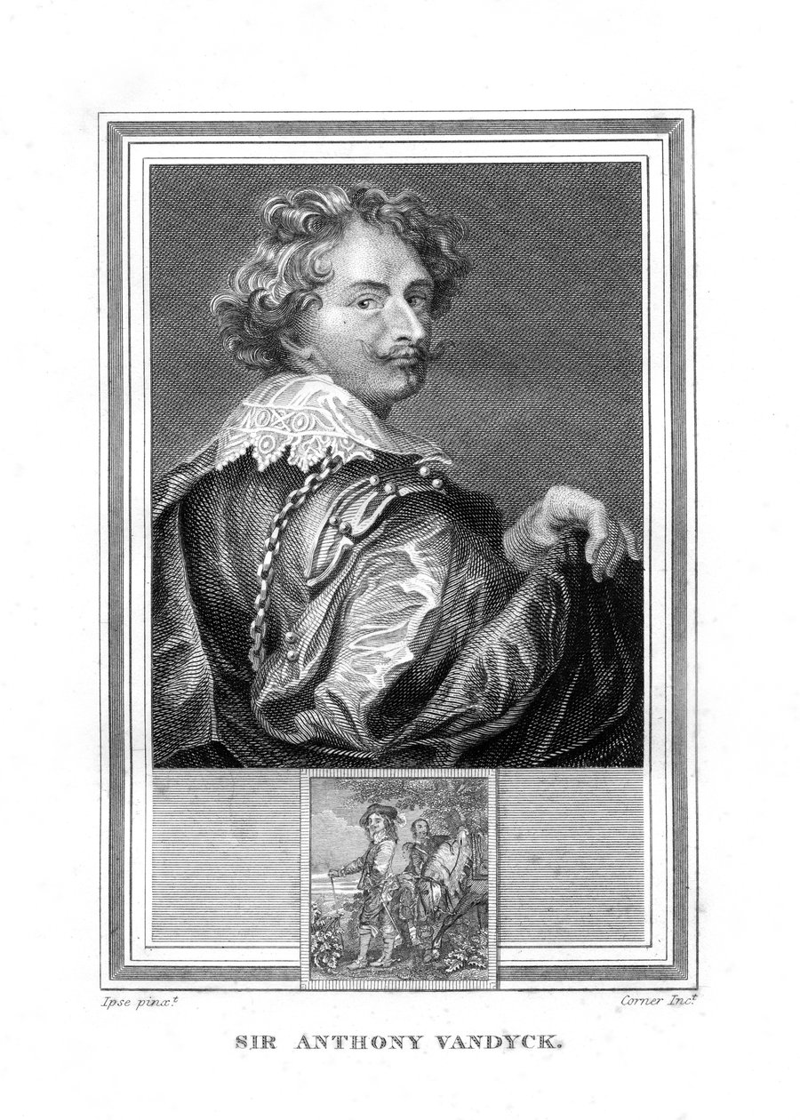 Sir Anthony Anton van Dyck, 1599-1641, pintor flamengo, 1825. de John Corner
