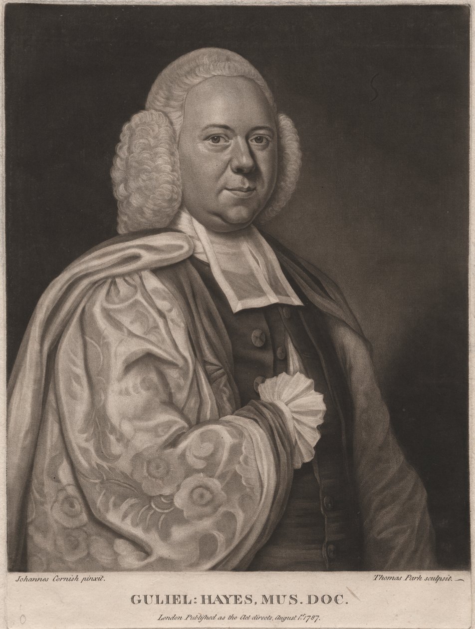 Guliel Hayes, gravado por Thomas Park (1758-1834), 1787 (mezzotint) de John Cornish