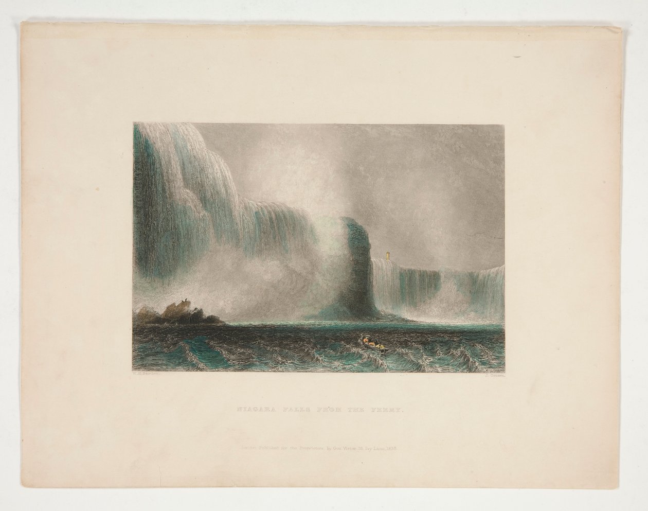 Niagara Falls from the Ferry, ilustração para Nathaniel Parker Willis de John Cousen