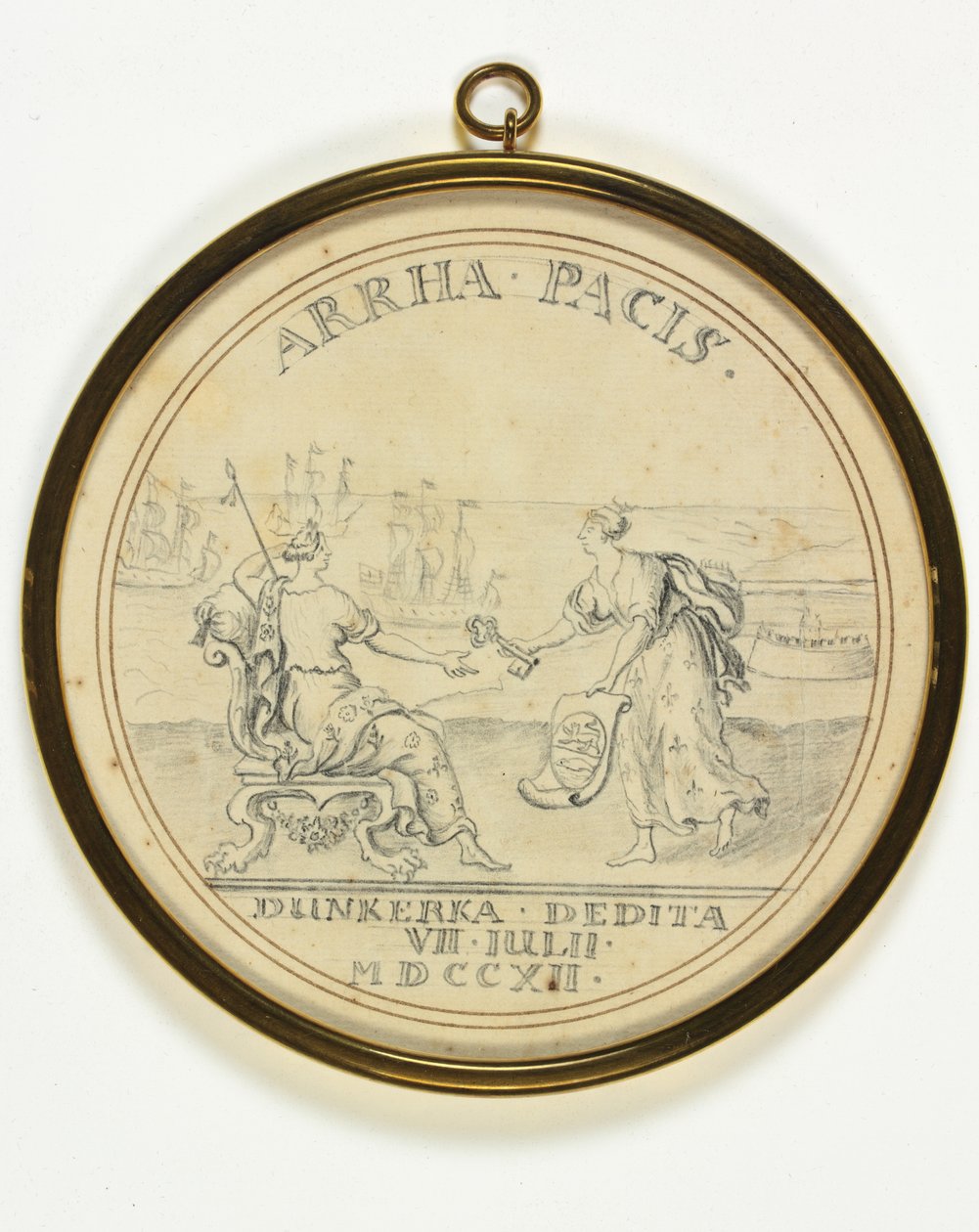 Design para uma medalha sobre o rendimento de Dunquerque de John Croker
