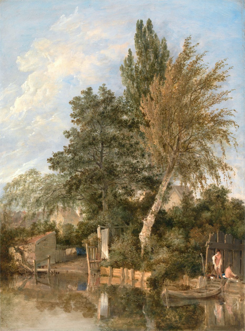 Rapazes a banharem-se no rio Wensum, Norwich de John Crome