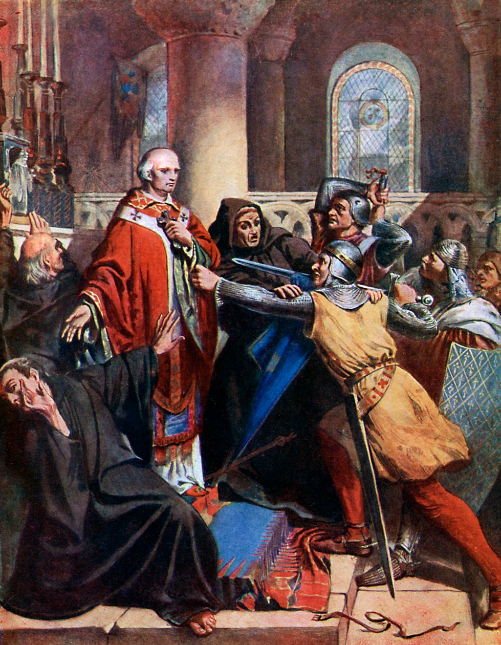 Morte de Becket, 1170, século XIX. de John Cross