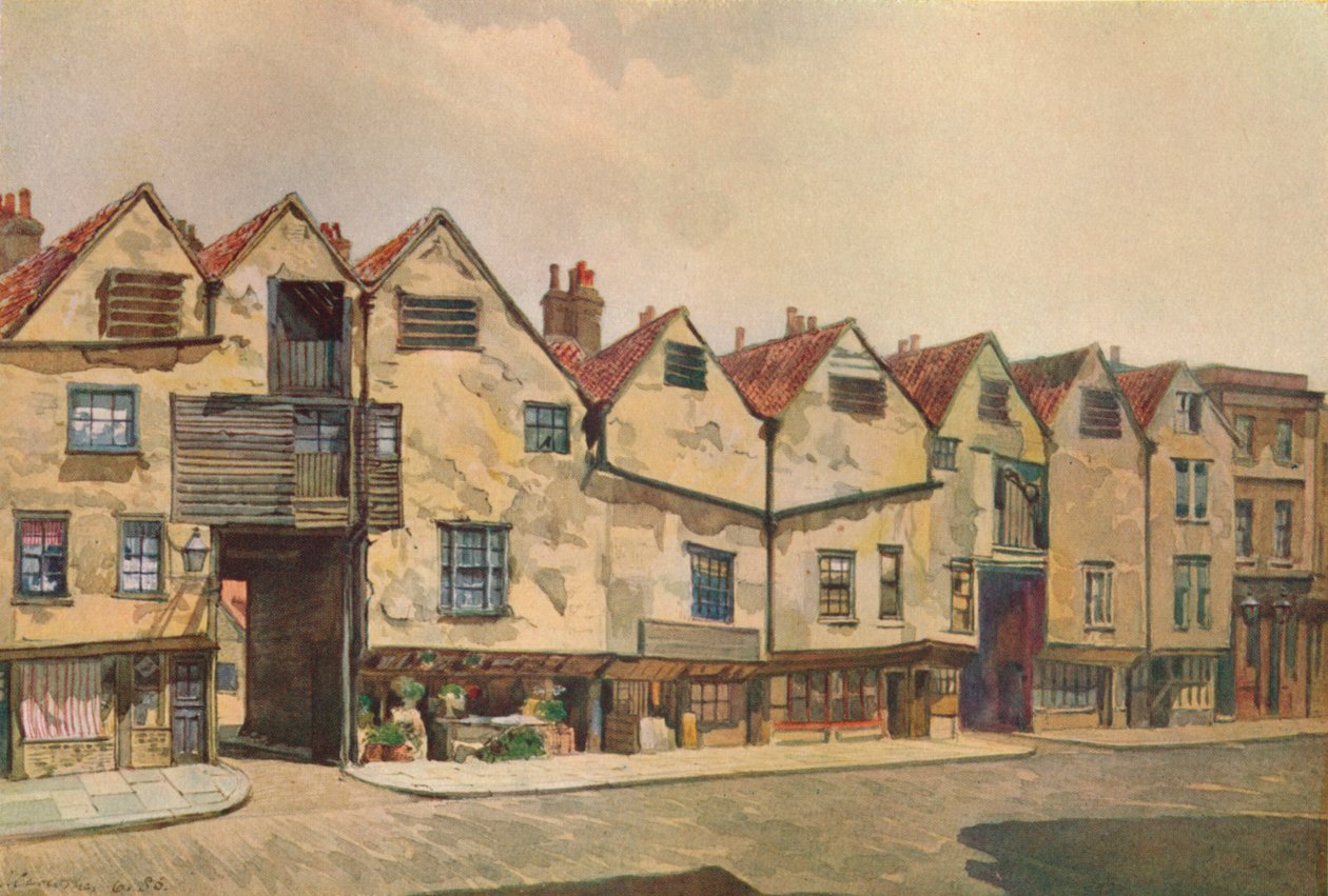 Cortiços antigos na rua Bermondsey, Bermondsey, Londres, 1886 1926. de John Crowther