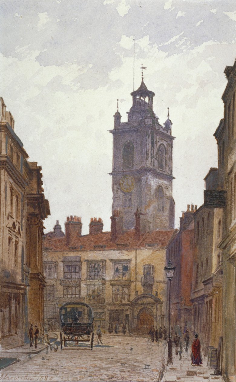 Igreja de St Giles sem Cripplegate, Cidade de Londres, 1880. de John Crowther
