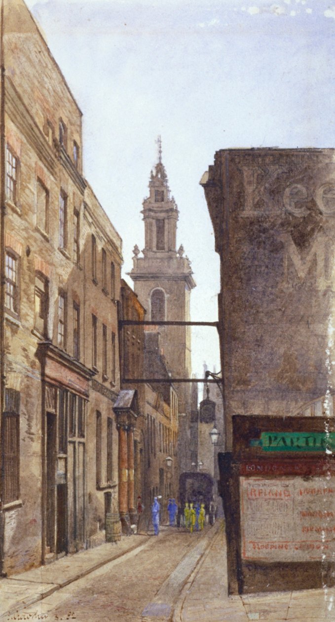 Garlick Hill, City of London, 1882 de John Crowther