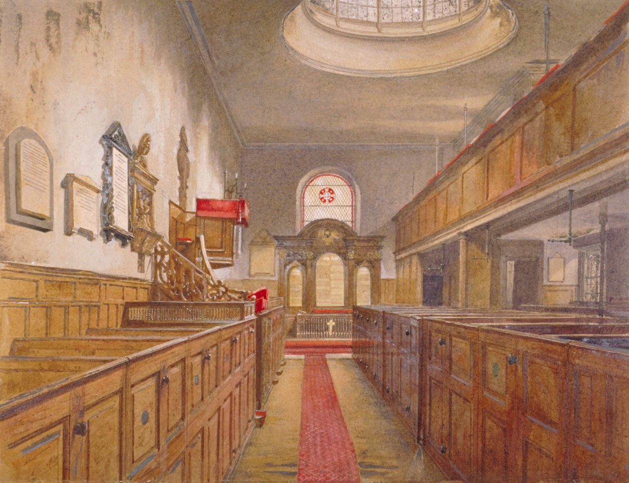 Interior da Santíssima Trindade, Minorias, Londres, 1881 de John Crowther