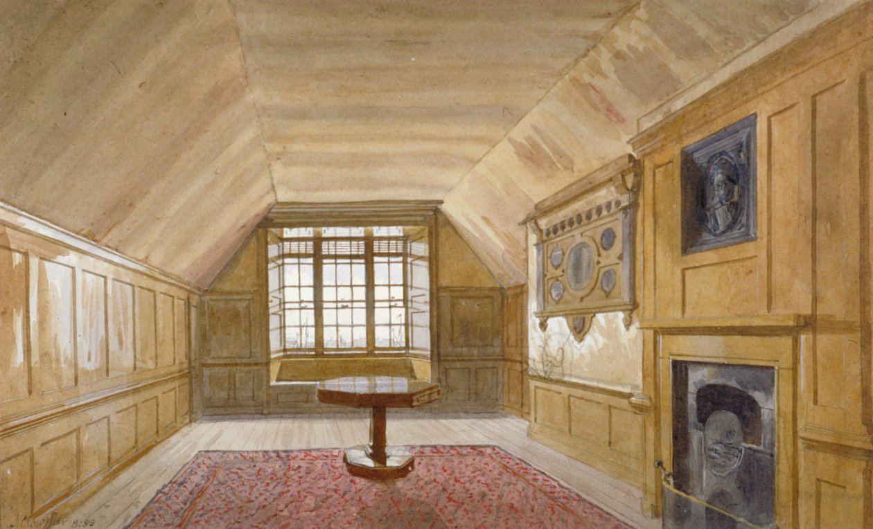 Interior da Câmara do Conselho na Torre Branca, Torre de Londres, Stepney, Londres, 1883 de John Crowther