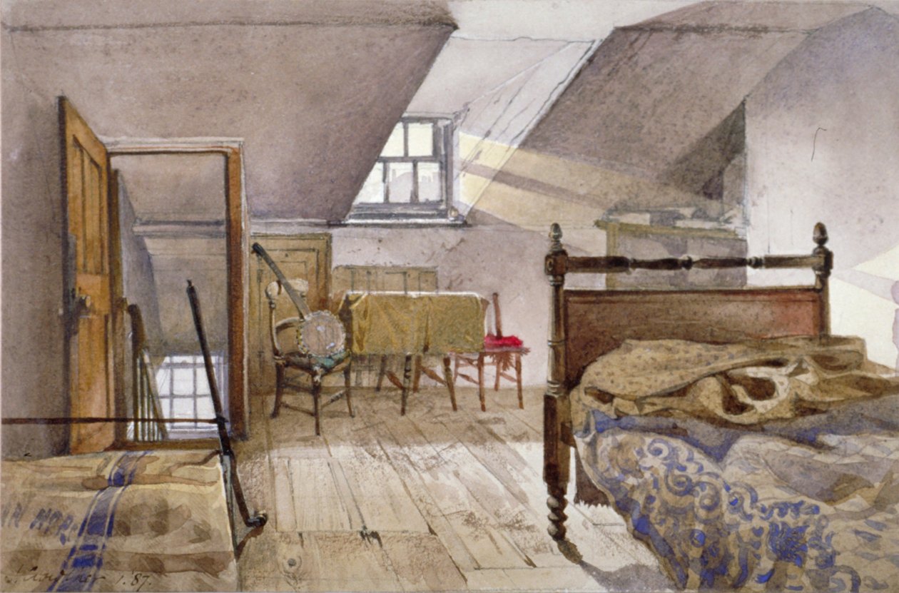 Vista interior da prisão de Marshalsea, Borough High Street, Southwark, Londres, 1887 de John Crowther