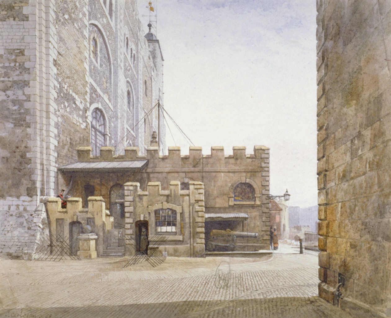 Escritório de ordenação no fundo da Torre Branca, Torre de Londres, Stepney, Londres, 1883 de John Crowther