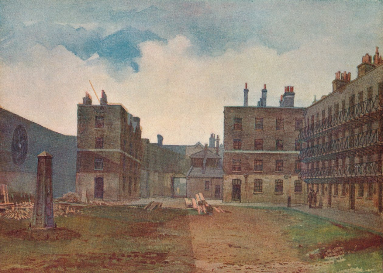 Prisão do banco de Queens - a jarda dos prisioneiros, Borough High Street, Southwark, Londres, 1879 1926 de John Crowther