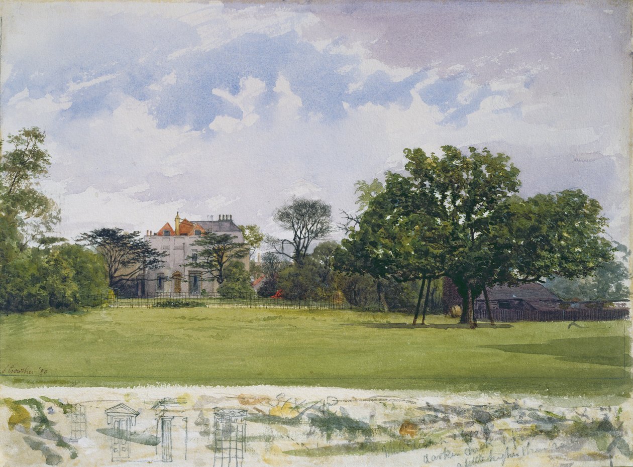 Vista lateral da casa Turret, Lambeth, 1880 de John Crowther