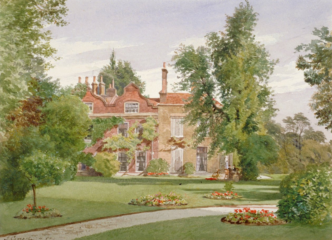 Vista lateral de Raleigh House, Brixton Hill, Lambeth, Londres, 1887 de John Crowther