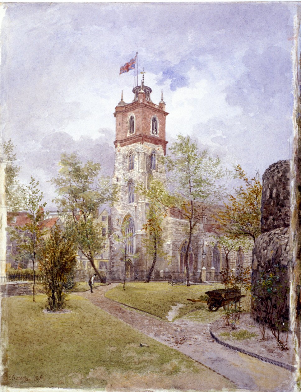 St Giles sem Cripplegate, Londres, 1882 de John Crowther