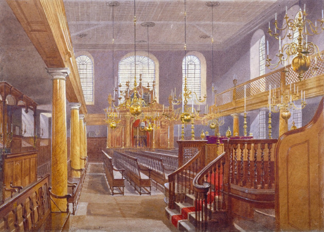 Sinagoga, Bevis Marks, City of London, 1884 de John Crowther