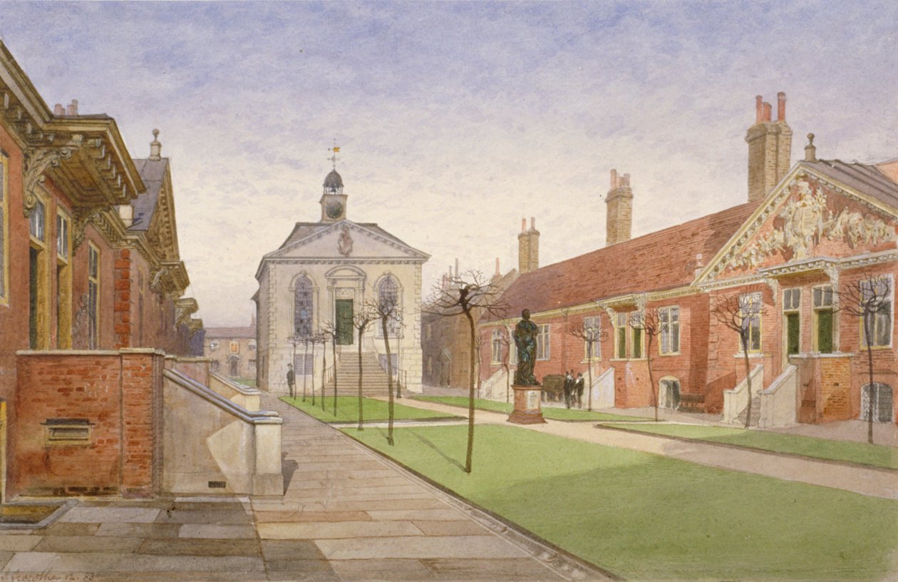 Trinity Almshouses and Trinity Chapel, Mile End Road, Stepney, Londres, 1883 de John Crowther