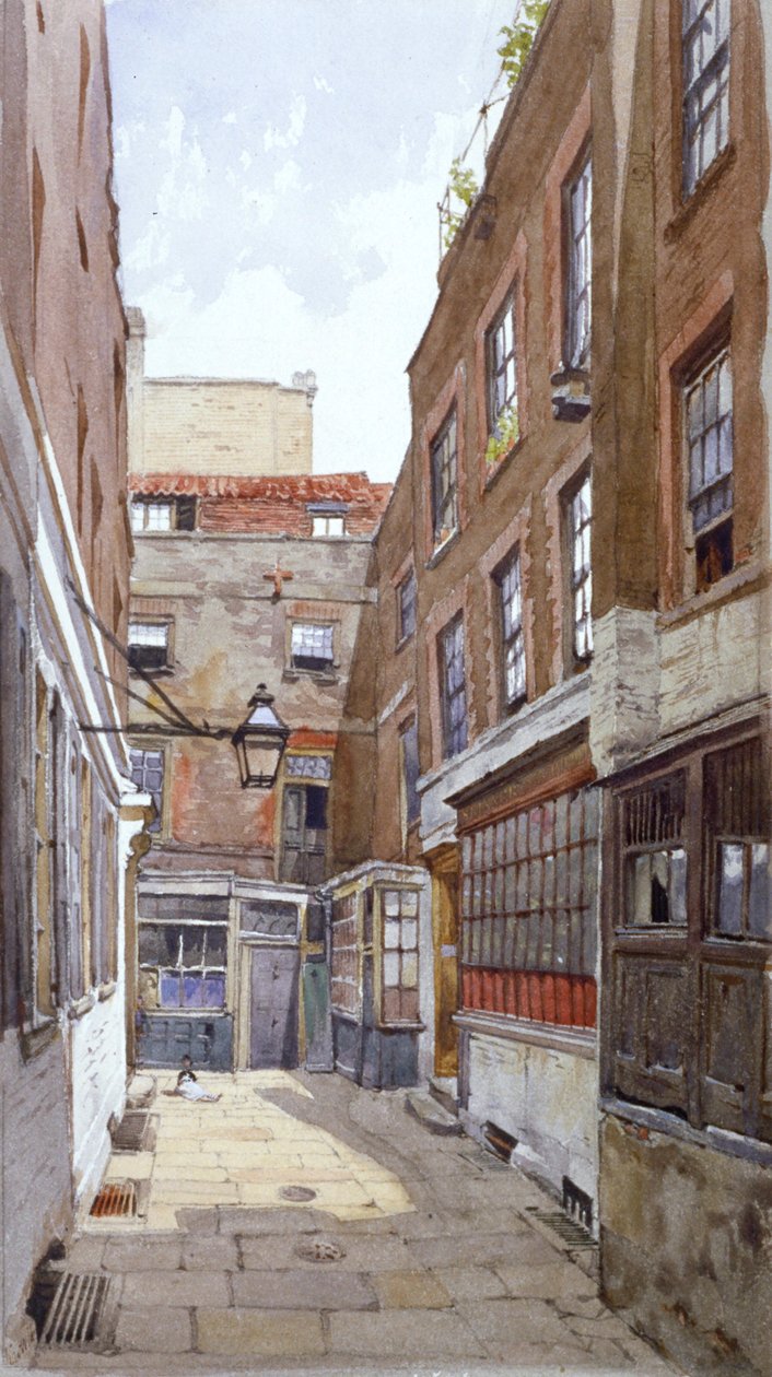 Vista de Apollo Court, Fleet Street, Cidade de Londres, 1880 de John Crowther
