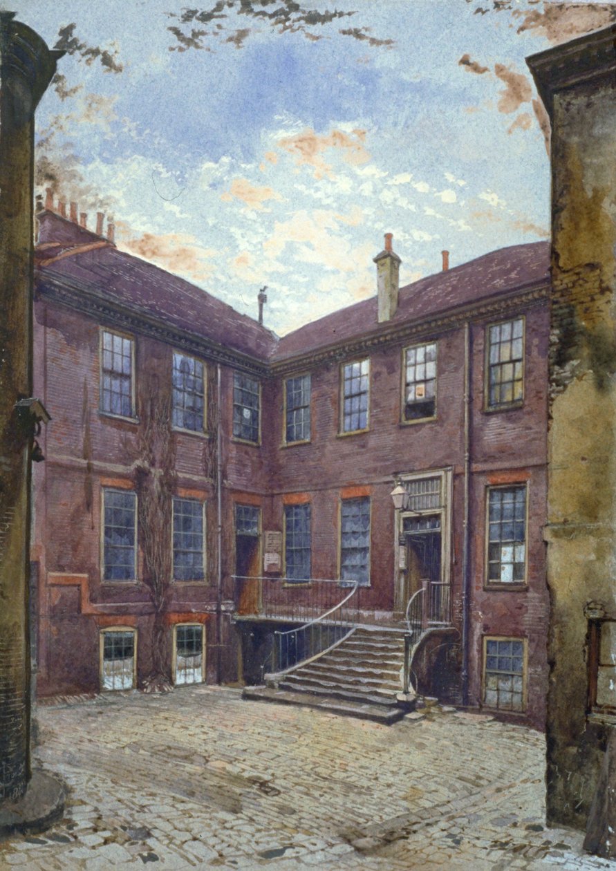 Vista de uma casa antiga na Great Winchester Street, City of London, 1880.                         de John Crowther
