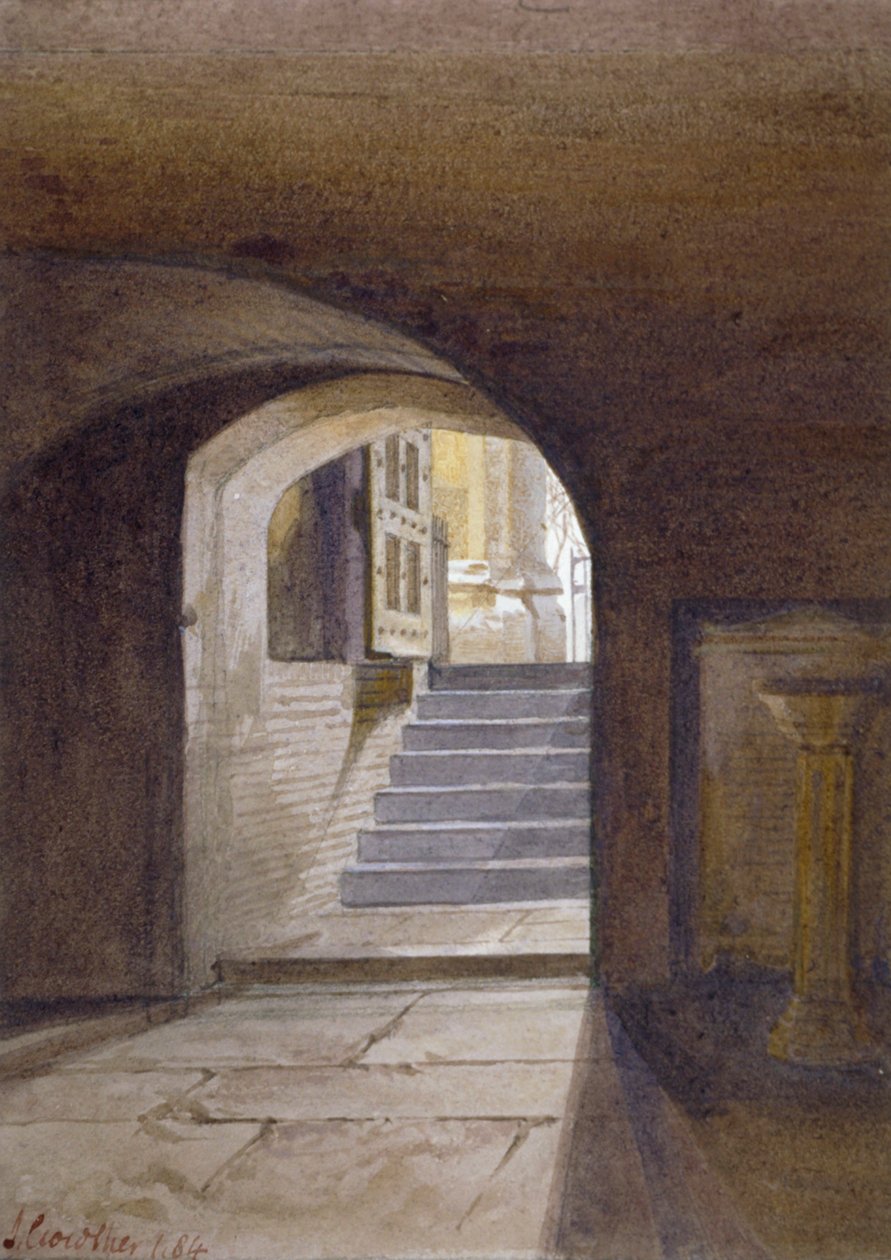 Vista da Capela de São Pedro ad Vincula na Torre de Londres, 1884 de John Crowther