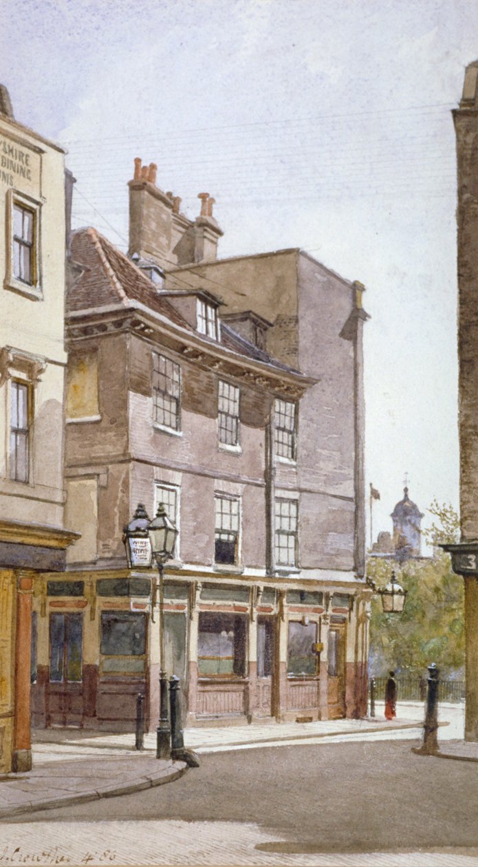 Vista do Crooked Billet Inn, King Street, Stepney, Londres, 1886 de John Crowther