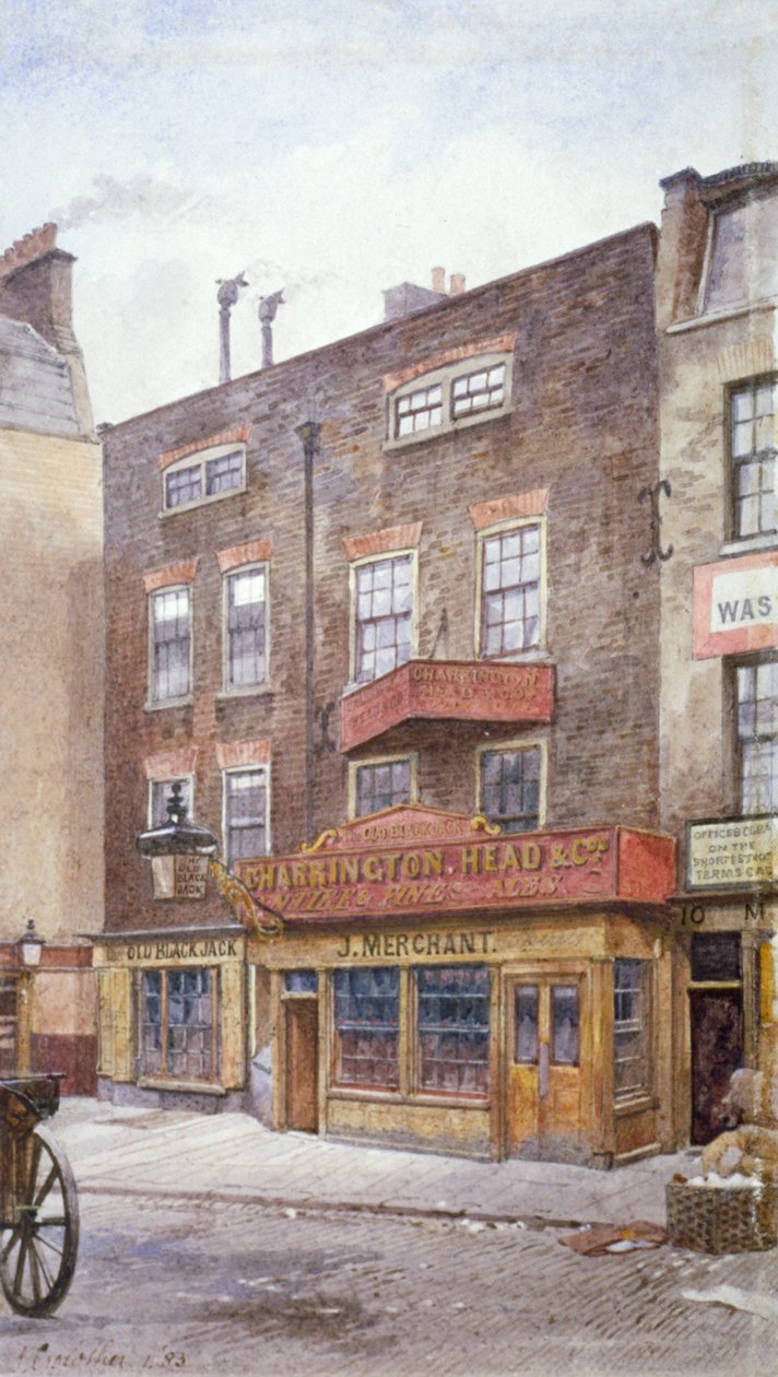 Vista do Old Black Jack Inn, Portsmouth Street, Westminster, Londres, 1883 de John Crowther