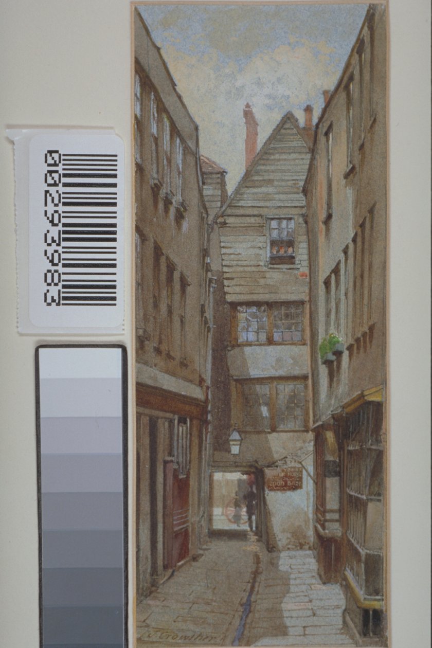 Vista da York Coffee House, Tribunal do Bispo, Chancery Lane, c.1880 de John Crowther