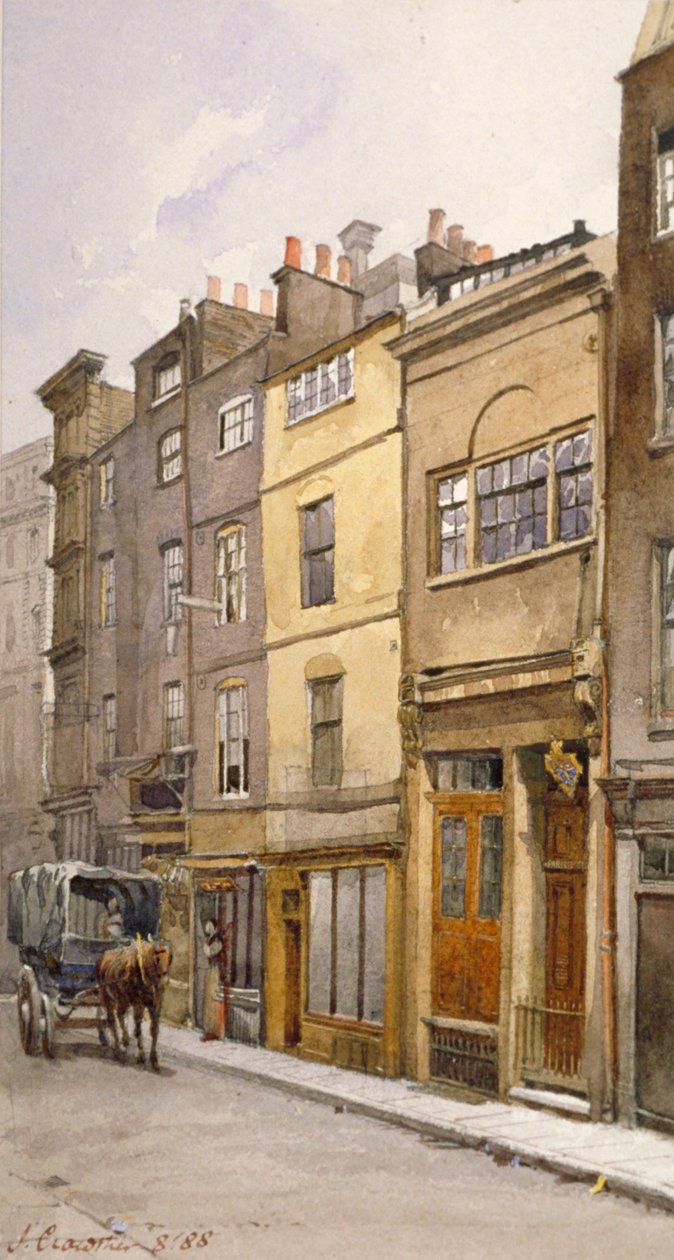 Vista do salão do secretário paroquial, Silver Street, Londres, 1888 de John Crowther
