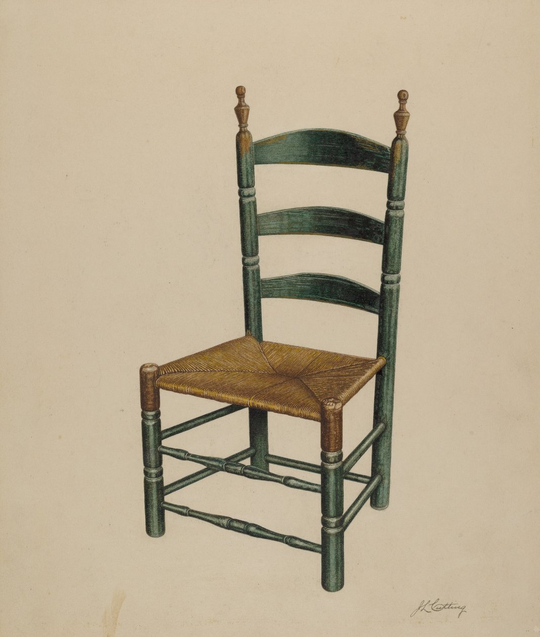 Cadeira escada traseira, c. 1939. de John Cutting
