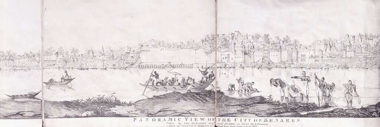 Vista Panorâmica da Cidade de Benares, 1827 de John Dalrymple