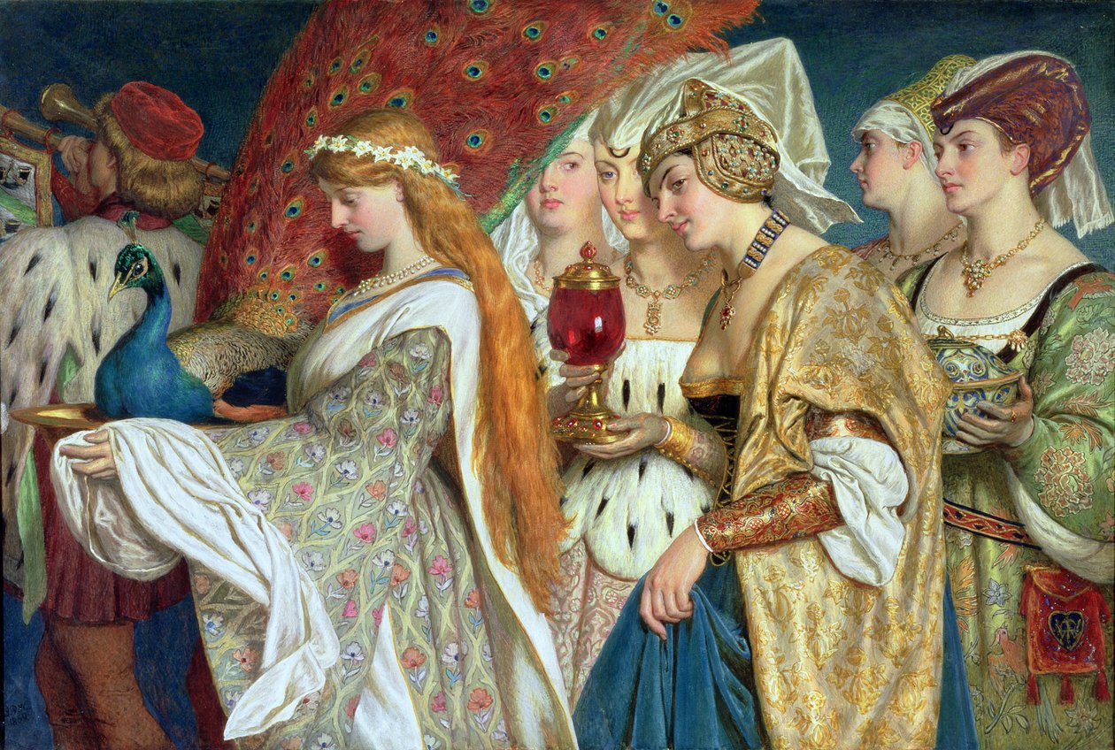 Carregando no Pavão, 1869 (wc & bodycolour sobre lápis sobre papel) de John Dawson Watson