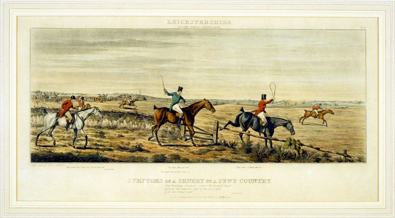 Symptoms of a Scurry, The Leicestershires, gravado por Henry Alken (1785-1851) 1825 (gravação a cores) de John Dean (after) Paul