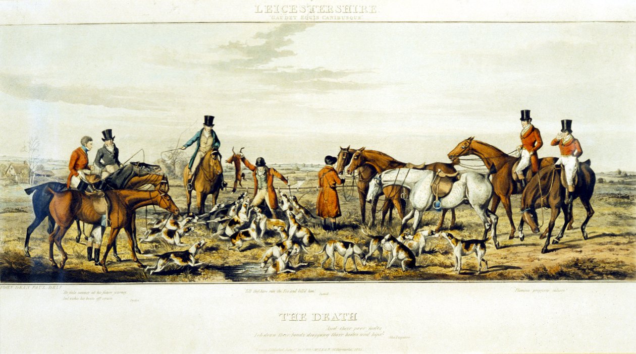 The Death, The Leicestershires, gravada por Henry Alken (1785-1851) 1825 (gravação a cores) de John Dean (after) Paul