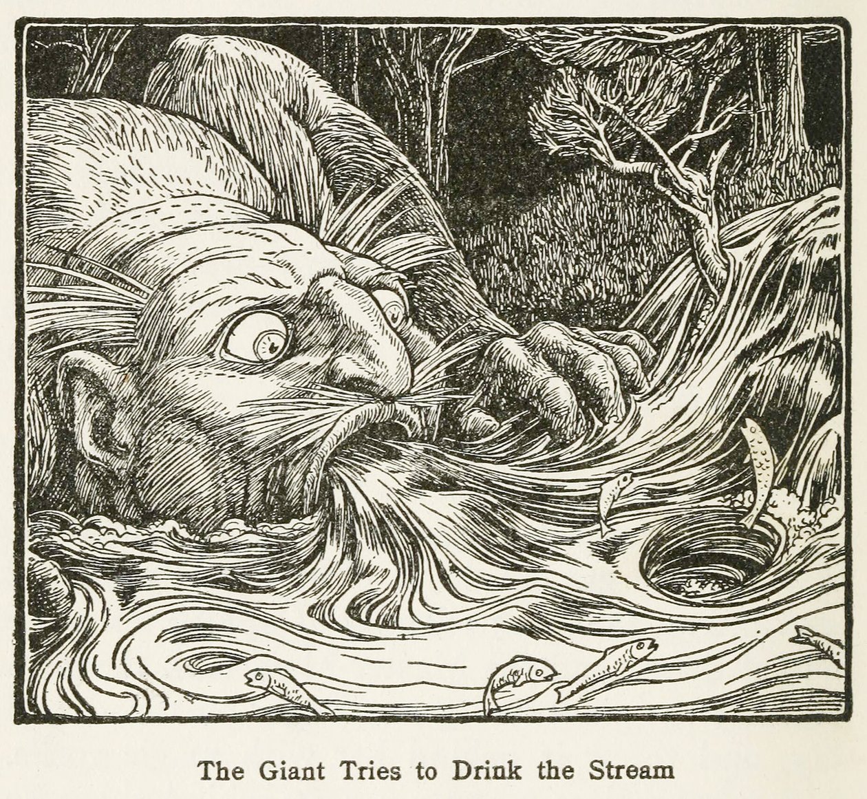 The Giant Tries to Drink the Stream, do Europa