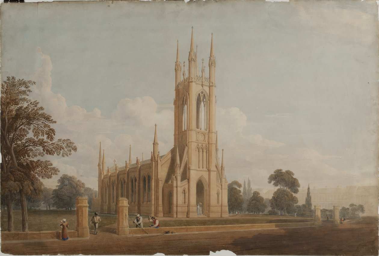 Projeto para a igreja de St Thomas, c.1826 de John Dobson