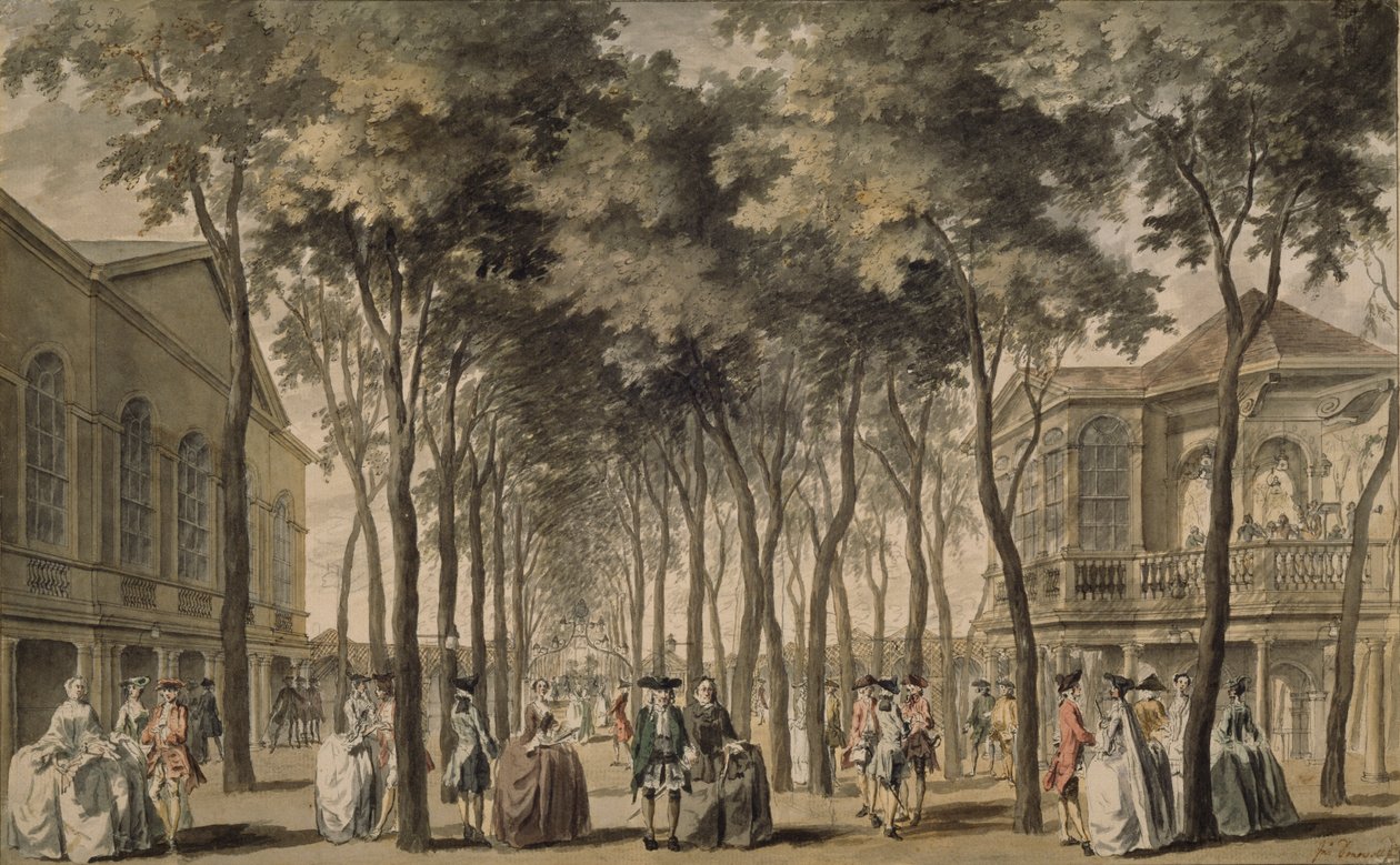Uma vista do Grand Walk, jardins de Marylebone, 1778-86 de John Donowell