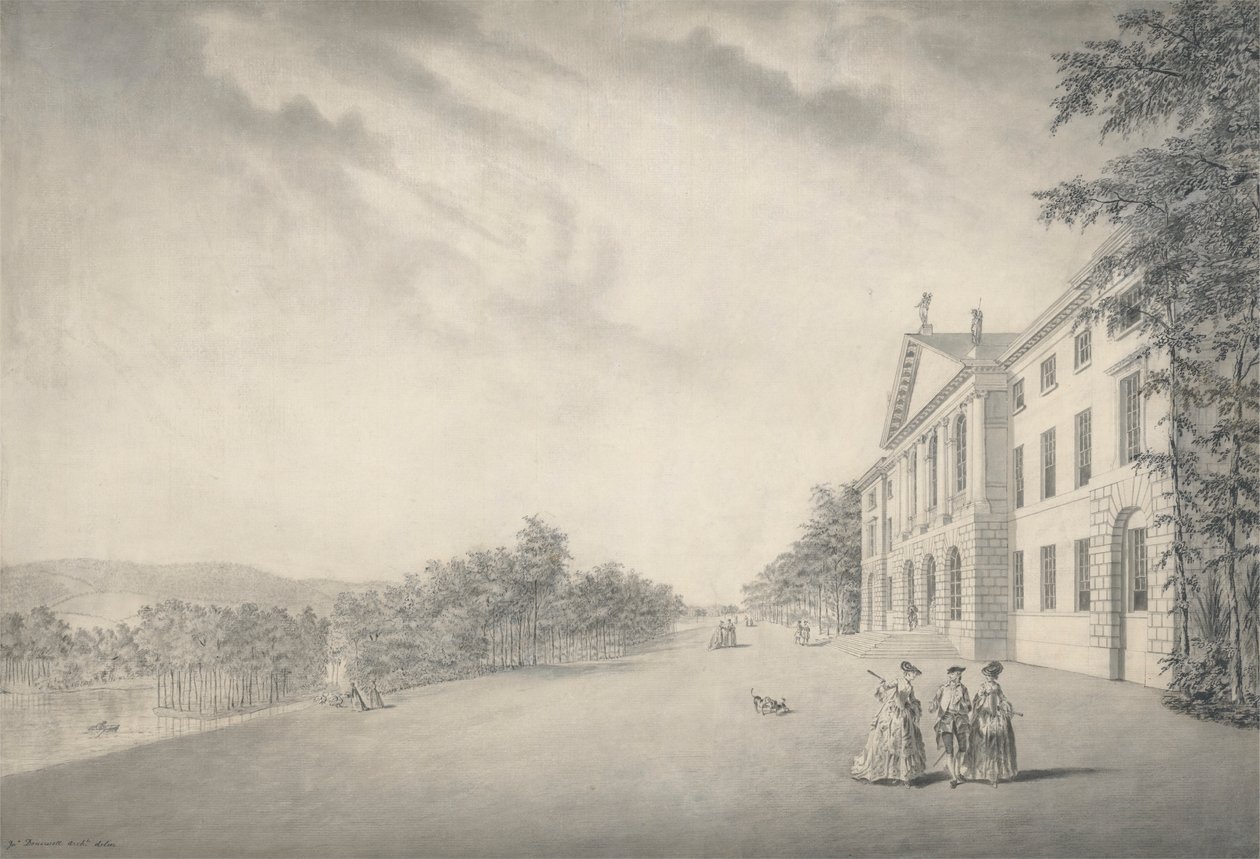 Vista Este da Casa Wycombe Oeste, Buckinghamshire de John Donowell