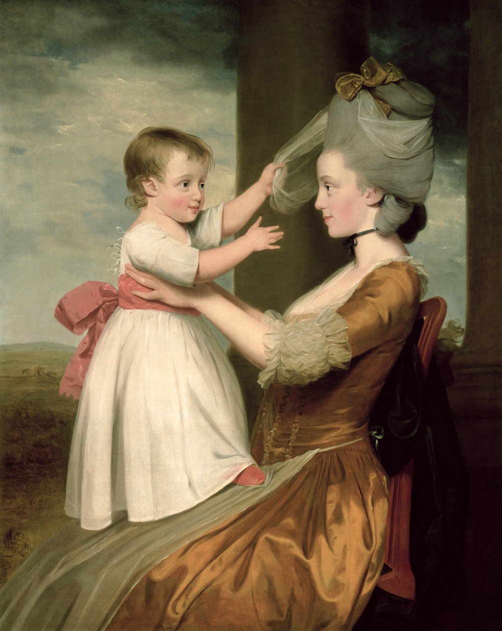 Um retrato de Elizabeth Mortlock (n.1756) e seu filho John Mortlock the Younger, 1779 (ver 332898 para par) de John Downman