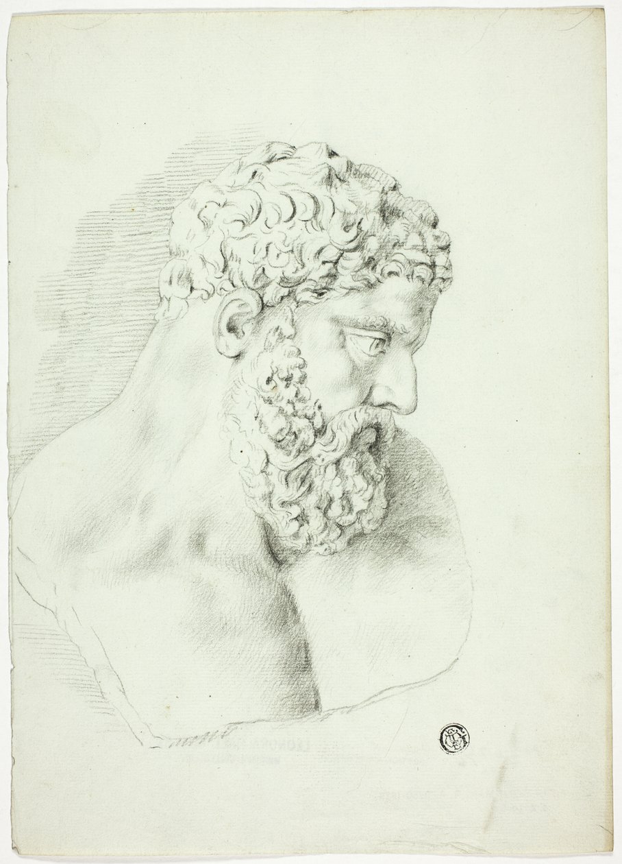 Busto de homem barbudo de John Downman