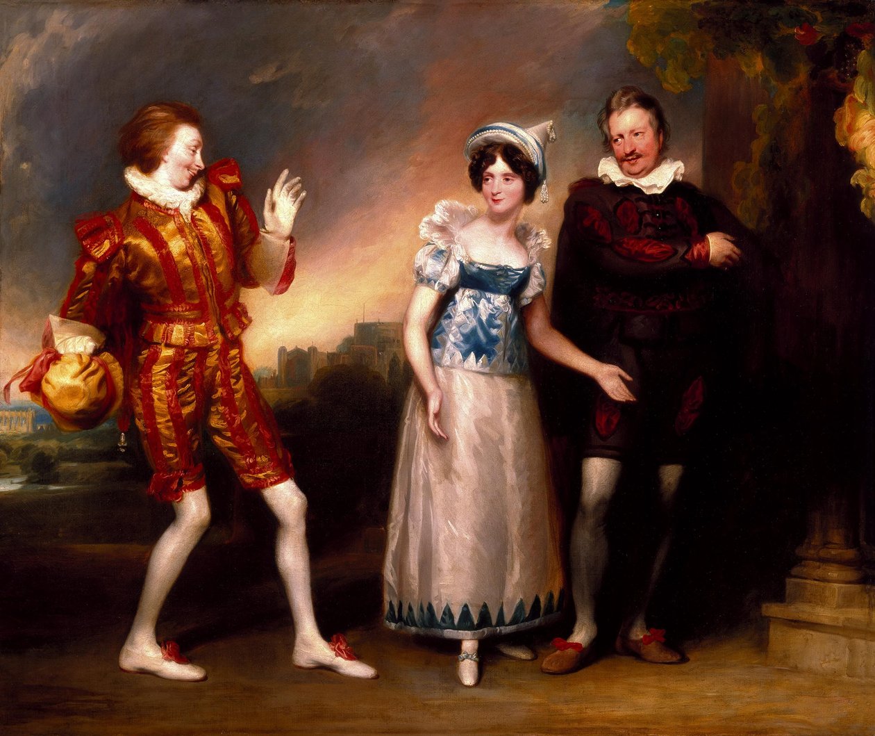 Master Page, Anne Page e Slender por John Downman, ARA de John Downman