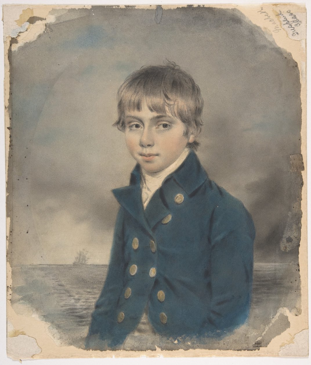 Retrato comemorativo de um jovem guarda-marinha de John Downman