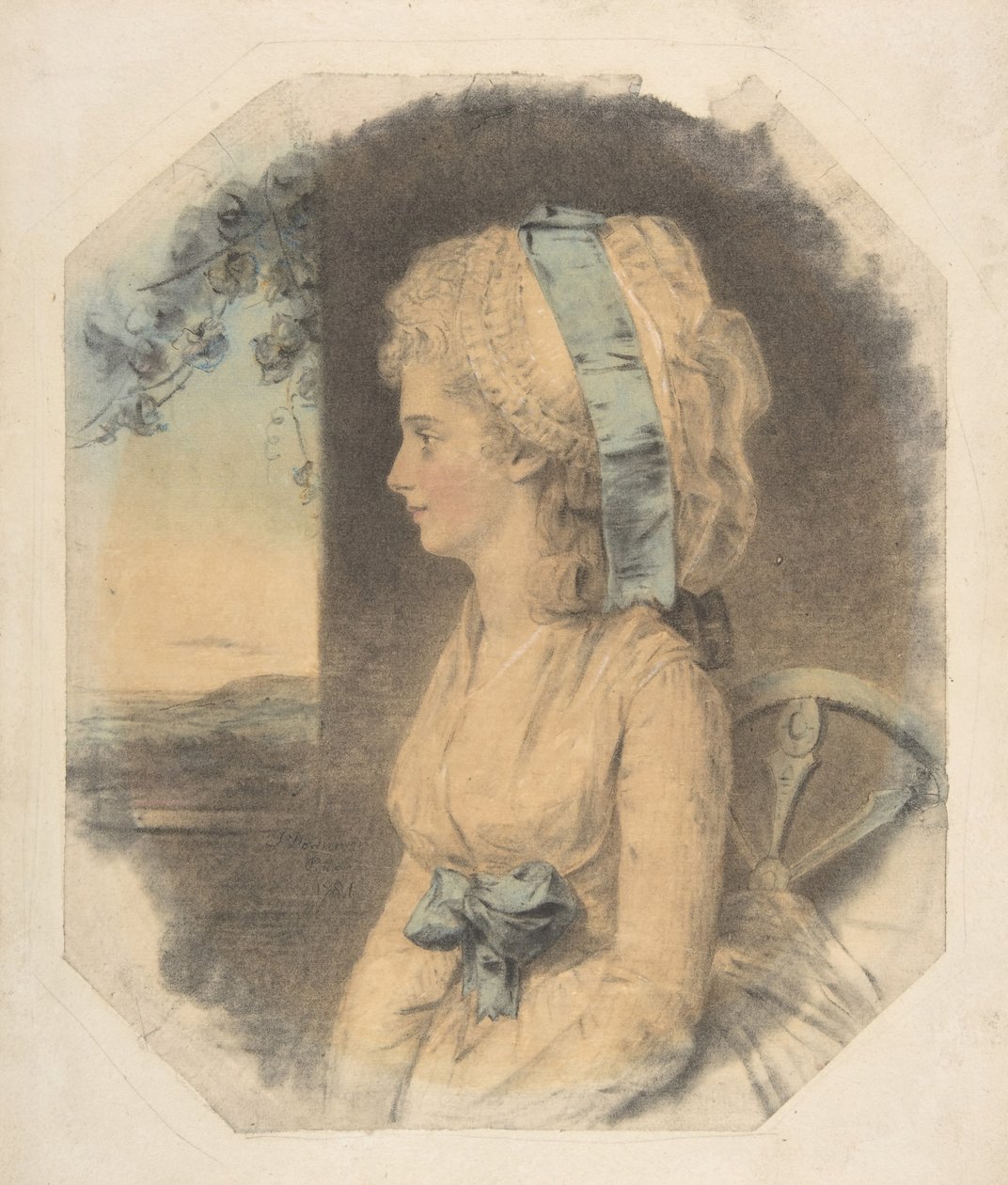 Miss Mary Cruikshank, única irmã de James Cruikshank, 1781. de John Downman