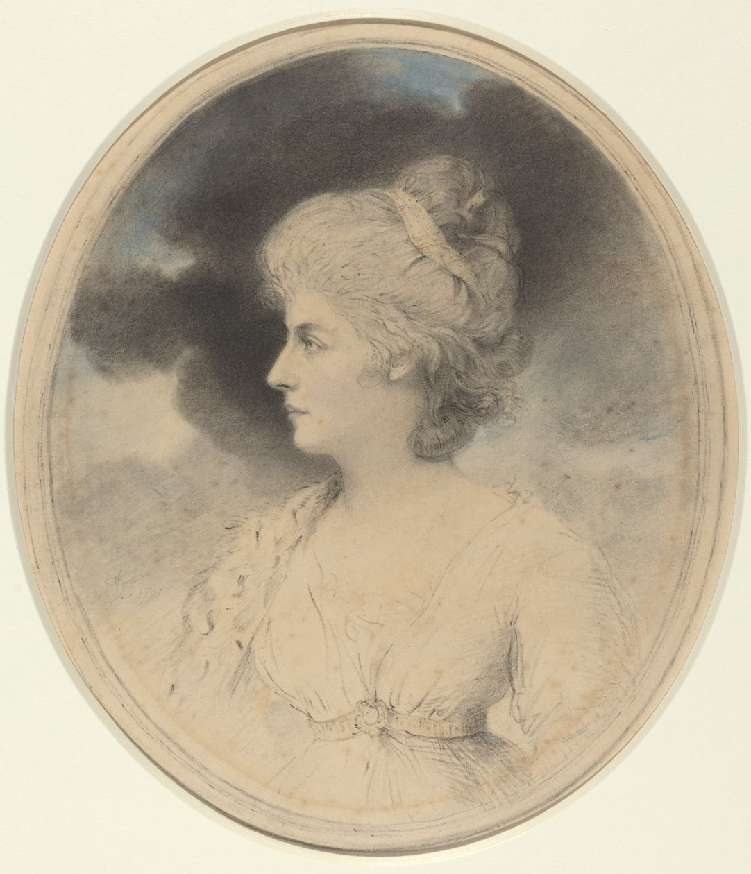 Retrato de uma mulher de perfil de John Downman