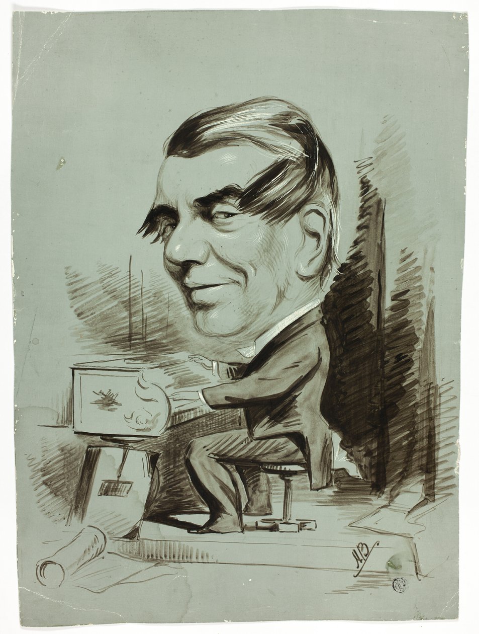 Caricatura de um pianista de John Doyle