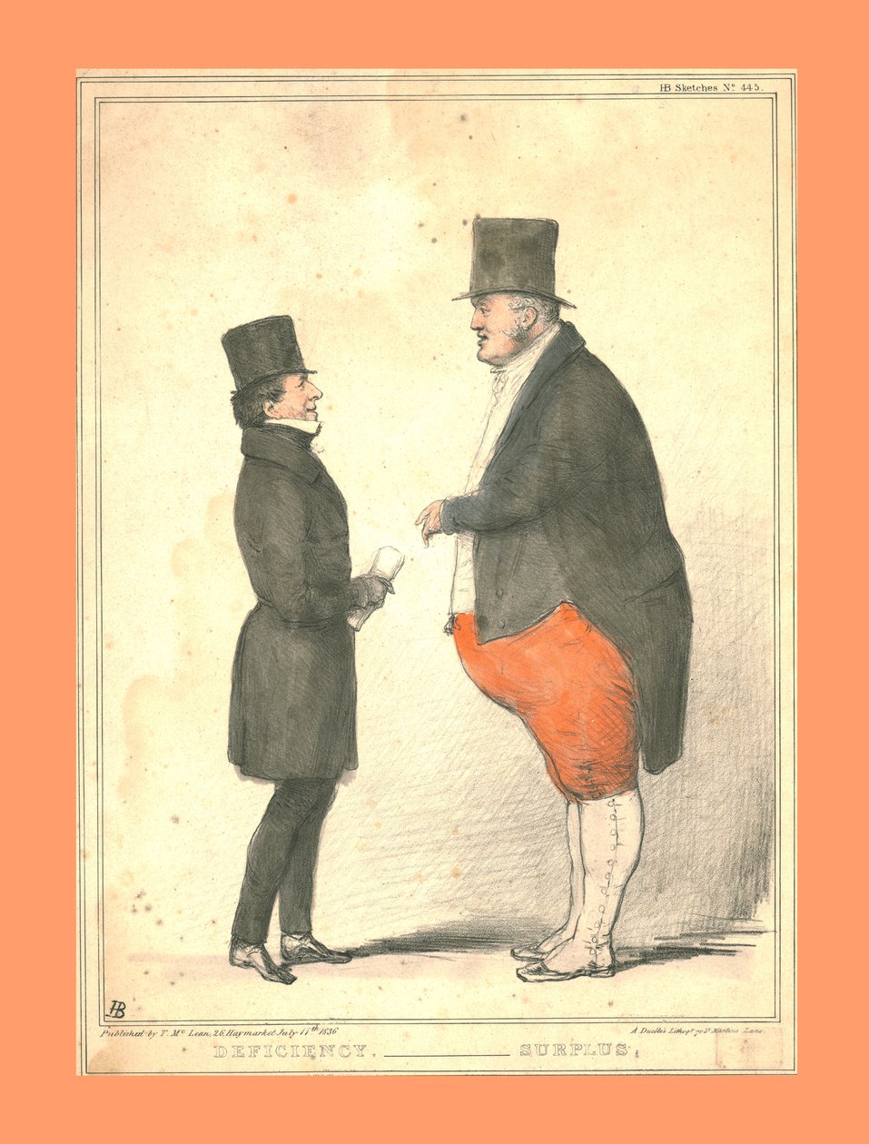 Deficiência. - Excedente., 1836. de John Doyle