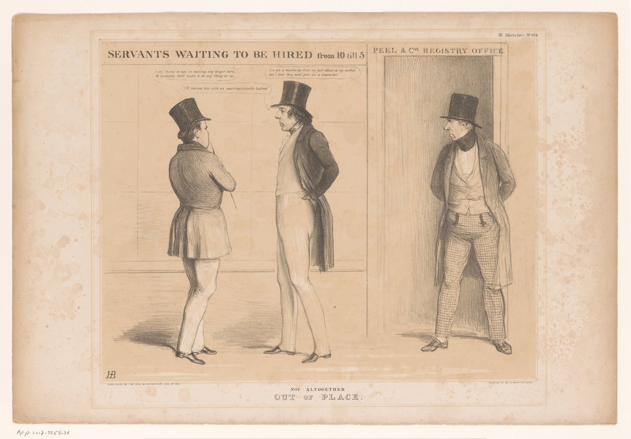 Voor het kantoor van Robert Peel
Não completamente fora do lugar (título sobre o objecto)
HB Sketches (título da série sobre o objecto) de John Doyle
