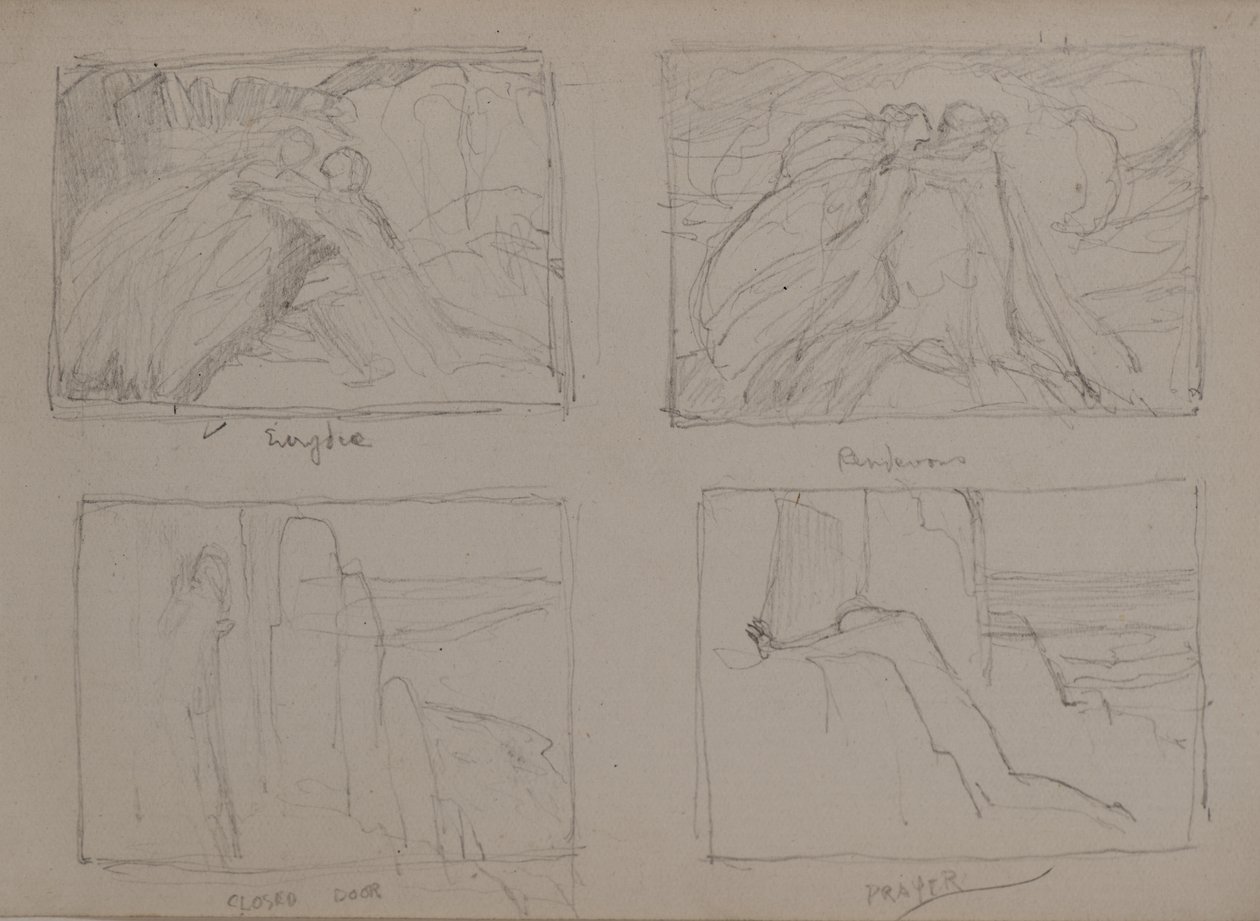 Eurydice, Rendezvous, Porta Fechada, Oração (lápis) de John Duncan