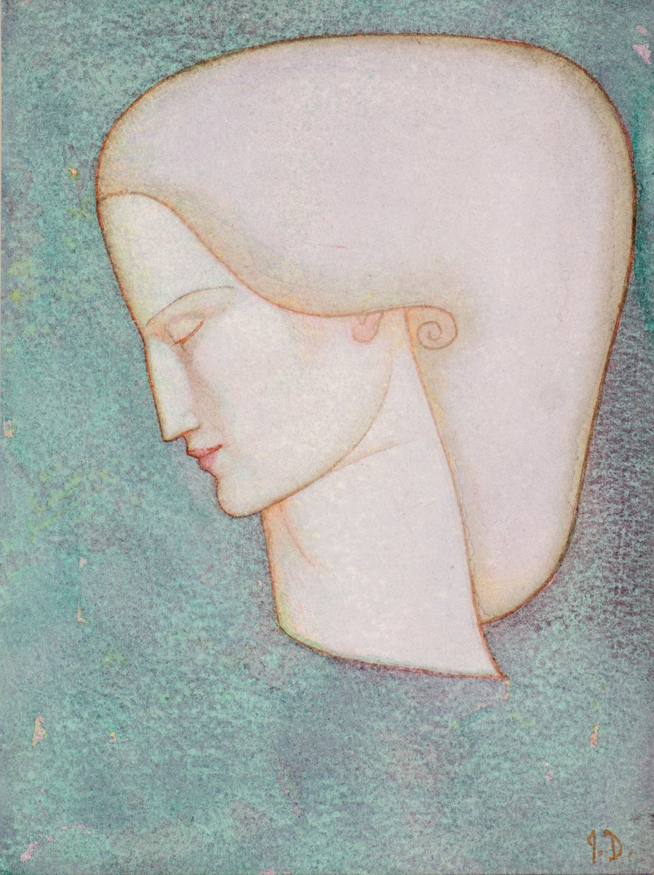 Cabeça Feminina (aguarela) de John Duncan