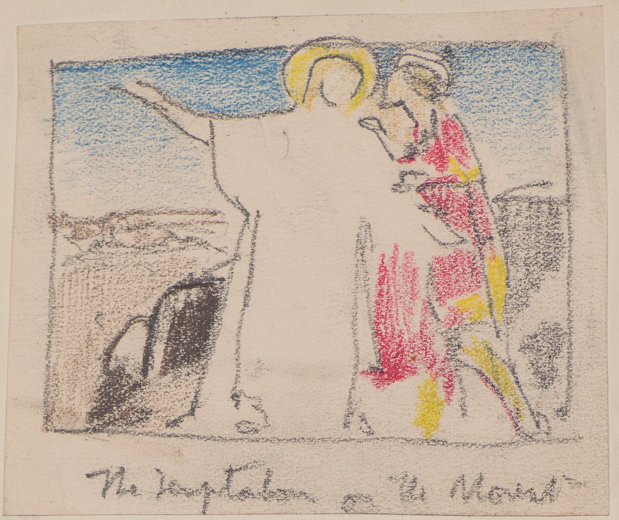 A tentação da montanha (lápis) de John Duncan