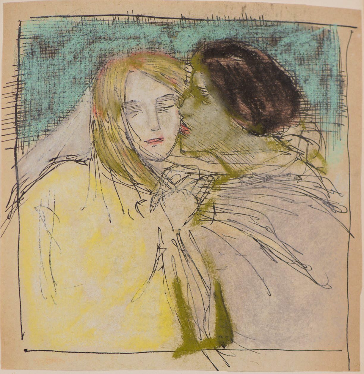 Sem título [Casal de abraços] (caneta e tinta) de John Duncan