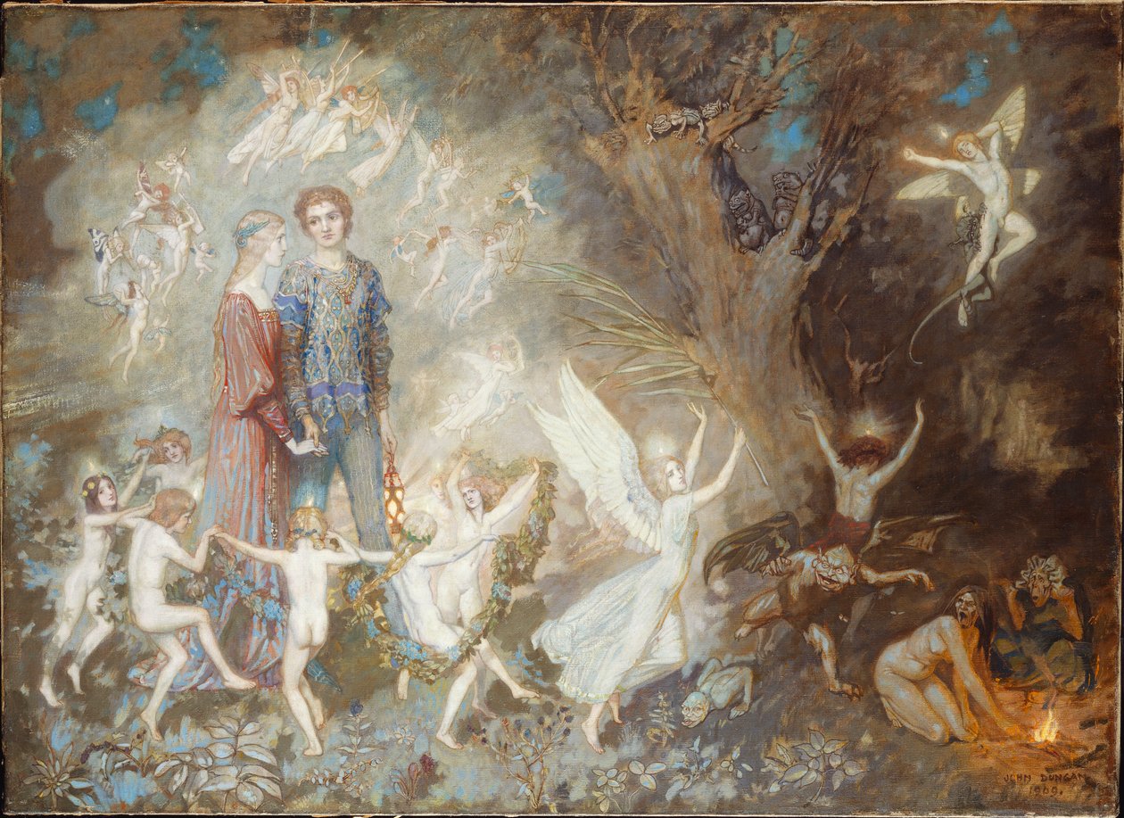 Yorinda e Yoringel na Floresta das Bruxas, 1910 de John Duncan